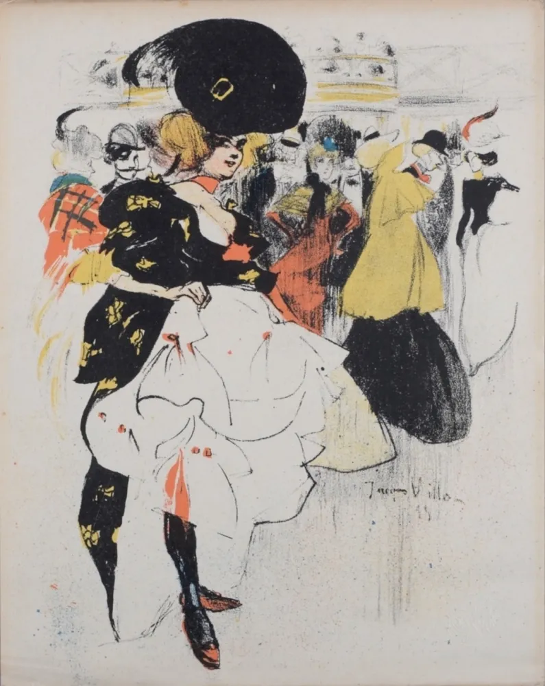 Lithographie Villon - Danseuses au Moulin Rouge, 1899
