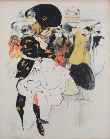 Lithographie Villon - Danseuses au Moulin Rouge, 1899