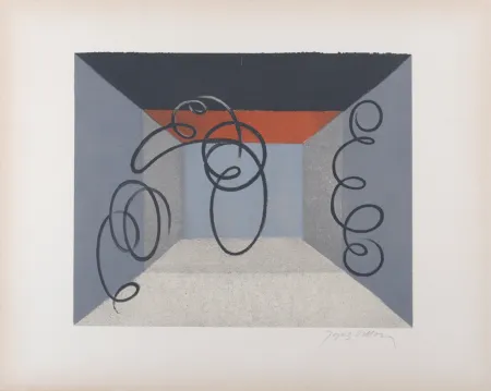 Lithographie Villon - Le Théâtre, 1962