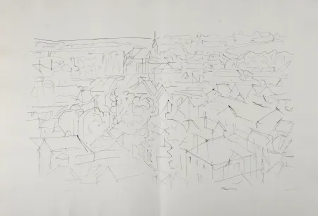 Gravure Villon - Paysage, 1962