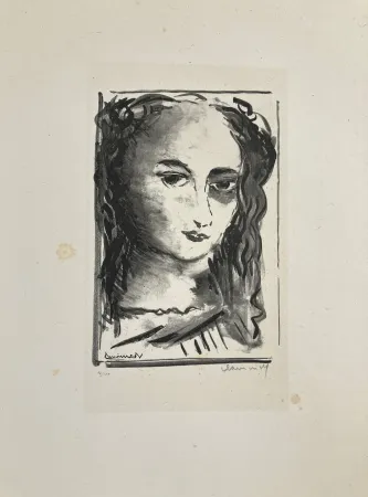 Lithographie Vlaminck - Portrait de femme, 1924
