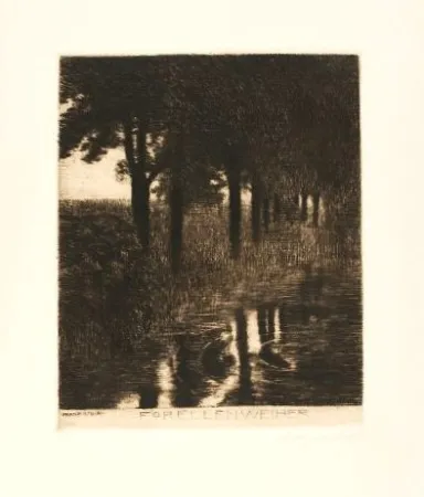 Eau-Forte Von Stuck - Forellenweiher