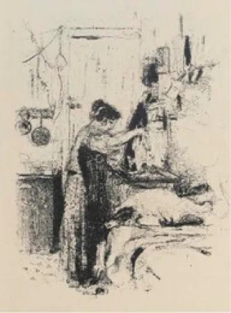 Lithographie Vuillard - Cuisine. Recueil de 117 recettes. Illustré par Edouard Vuillard (6 lithographies originales), André Dunoyer de Segonzac (6 eaux-fortes originales), André Villeboeuf (6 eaux-fortes originales)
