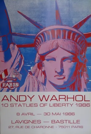Affiche Warhol - 10 Statues of Liberty