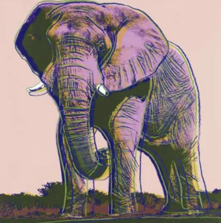 Sérigraphie Warhol - African Elephant, Endangered Species Series (FS II.293)