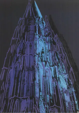 Sérigraphie Warhol (After) - Cathedral (Blue)