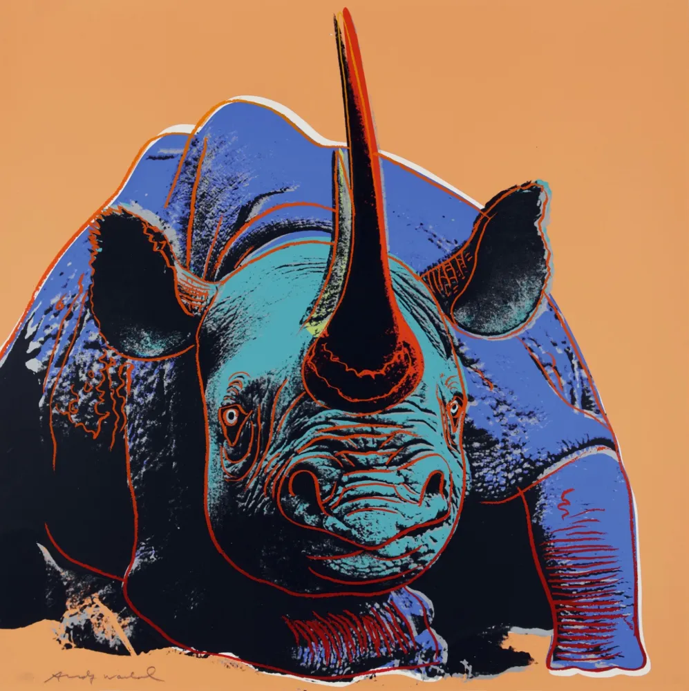Sérigraphie Warhol - Black Rhinoceros (FS II.301)