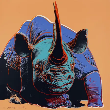 Sérigraphie Warhol - Black Rhinoceros (FS II.301)