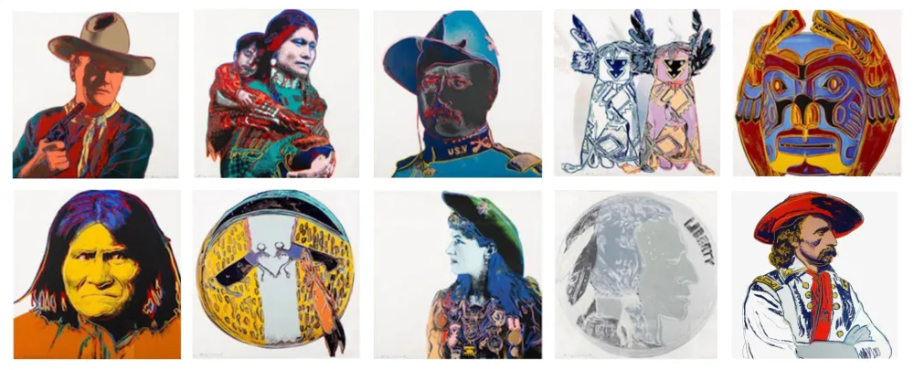 Aucune Technique Warhol - Cowboys and Indians Complete Portfolio (FS II.377 - FS II.386)