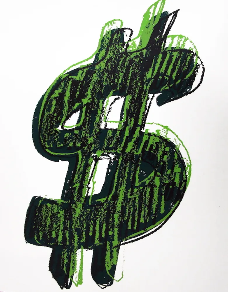 Sérigraphie Warhol - Dollar Sign, Green (FS II.278)