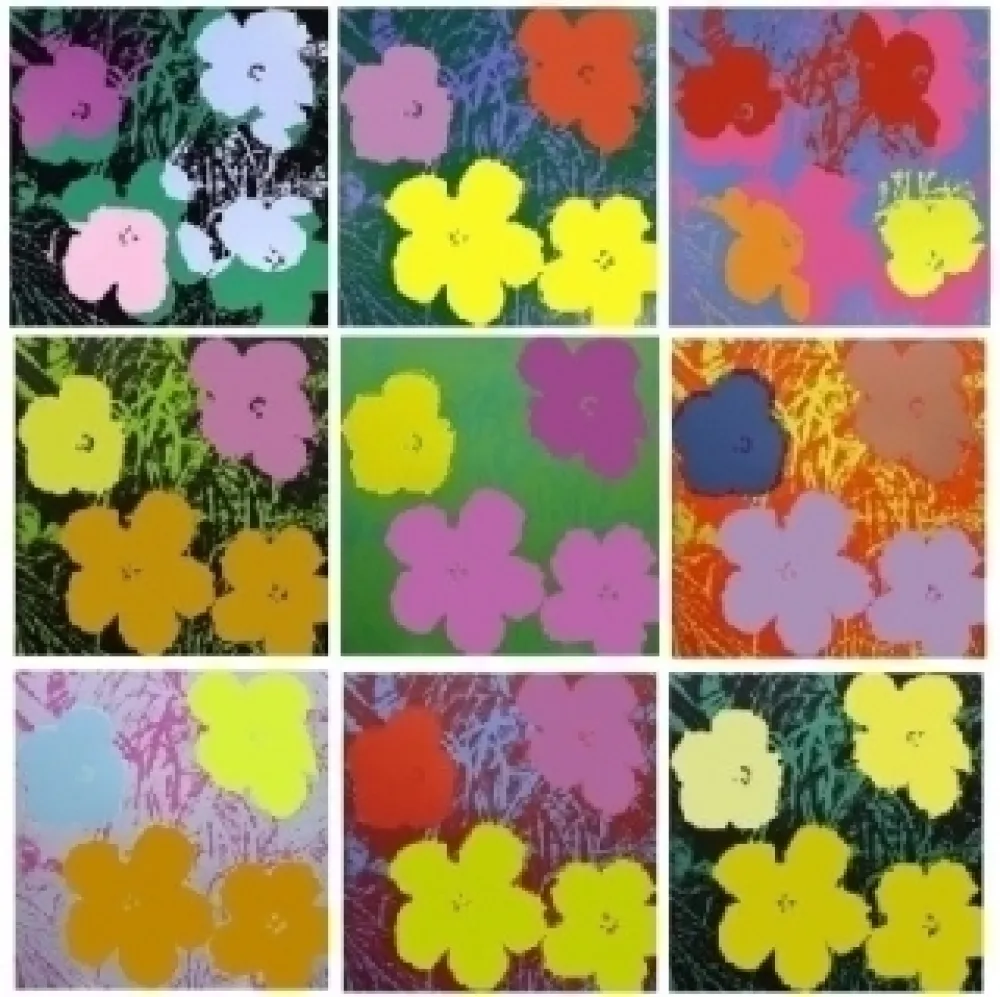 Sérigraphie Warhol - Flowers - 10 silkscreens