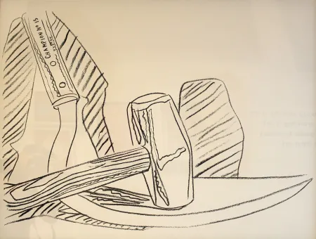 Sérigraphie Warhol - Hammer and Sickle 162 (Black and White) Unique