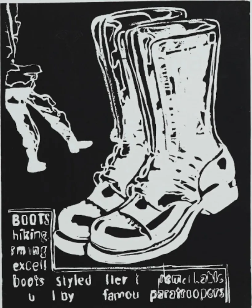 Sérigraphie Warhol - Paratrooper Boots Negative