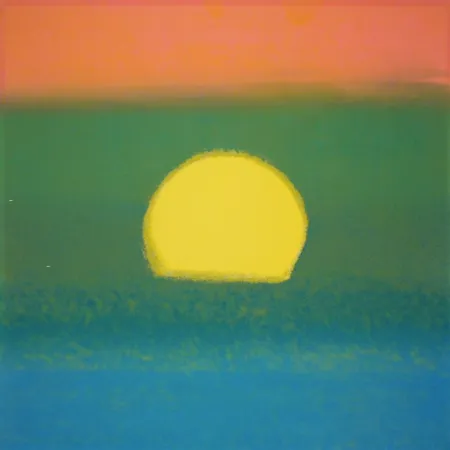 Sérigraphie Warhol - Sunset (Unique) (Blue/Green/Orange/Yellow)