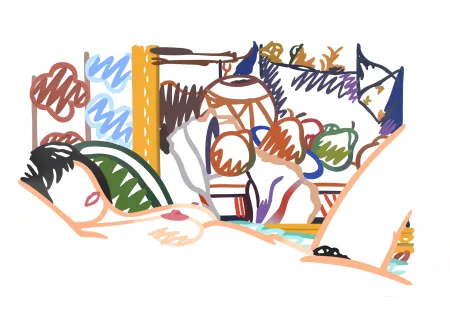 Sérigraphie Wesselmann - Monica Nude with Cezanne