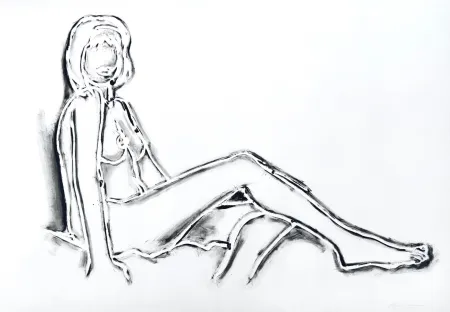 Lithographie Wesselmann - Monica Sitting