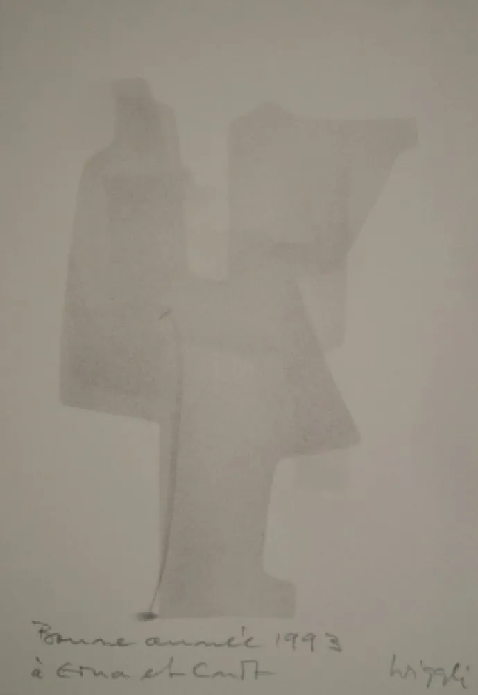 Lithographie Wiggli - Neujahrskarte 1993