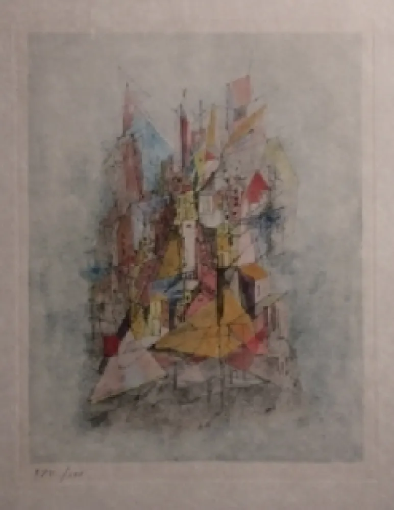 Gravure Wols - Le navire dans la ville