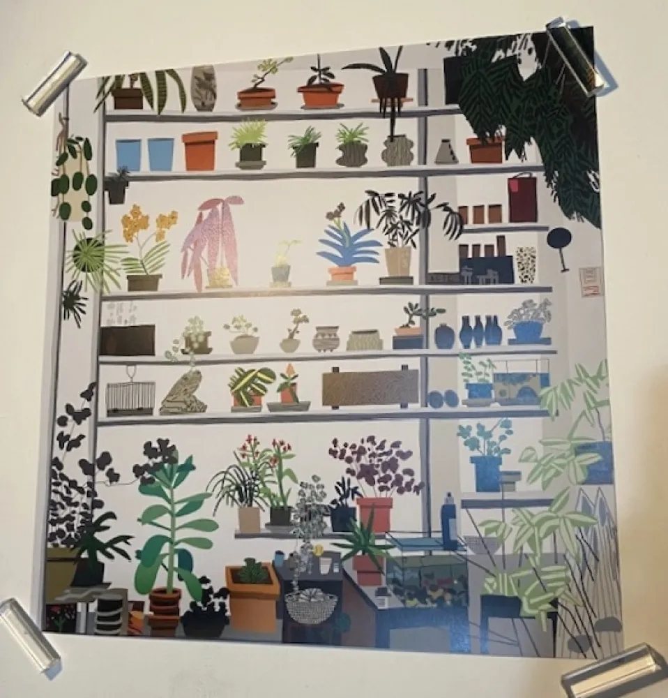 Affiche Wood - Large Shelf Still life