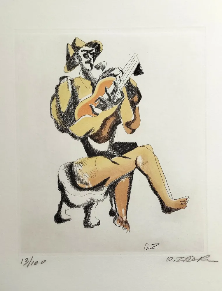Eau-Forte Zadkine - Le Guitariste