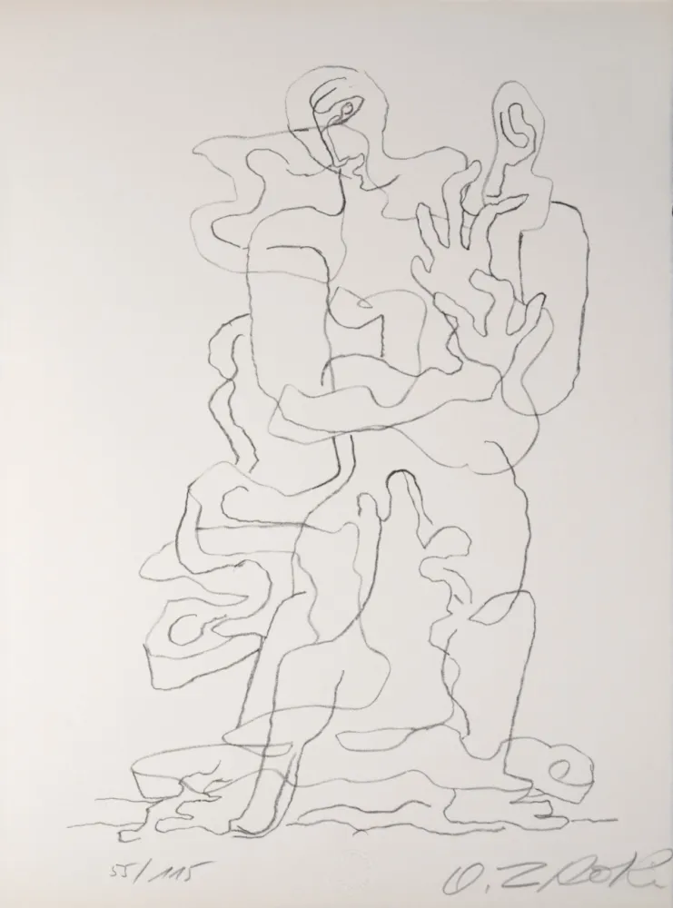 Lithographie Zadkine - Prends, 1965 - Hand-signed