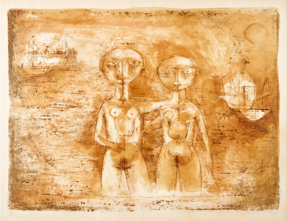 Lithographie Zao - Les grandes baigneuses 