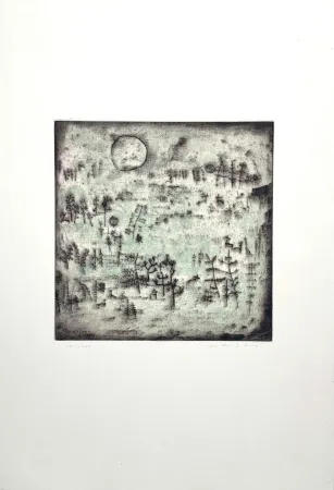 Eau-Forte Zao - Paysage au soleil 