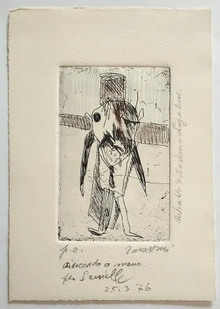 Eau-Forte Zavattini - Ritratto di Antonio Ligabue